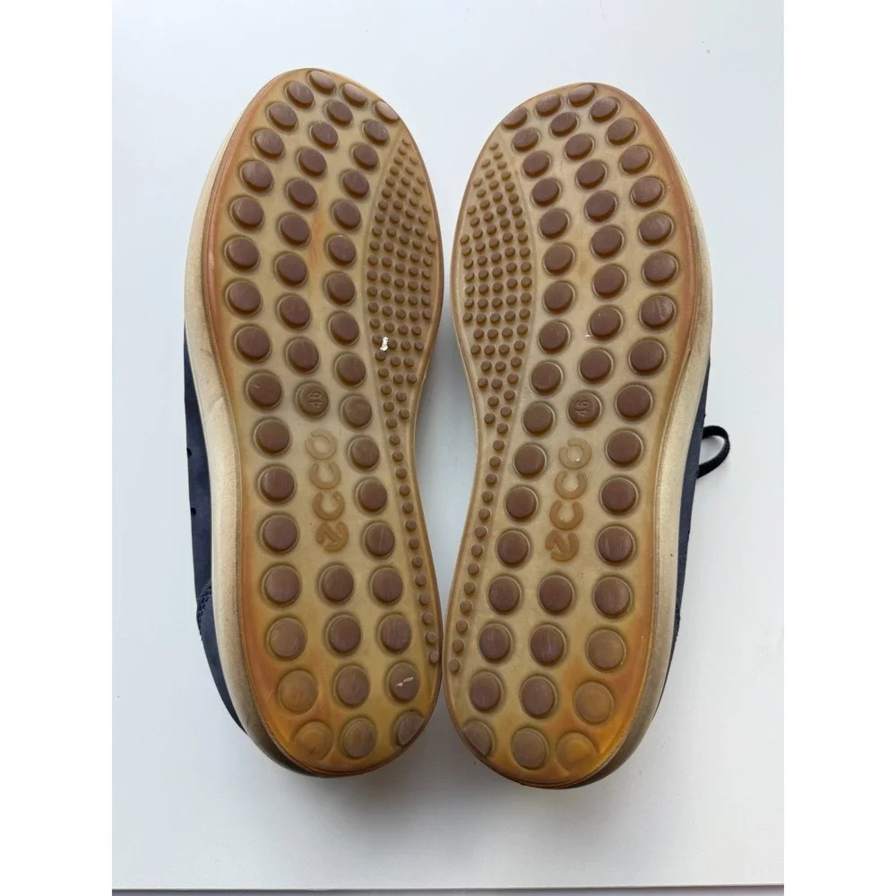 ECCO Soft 7 Sneaker Mens Size 12.5 Navy Blue Leather Low Top Nubuck Casual